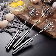 New Manual Egg Beaters Stainless Steel Semi Automatic Rotary Kitchen Accessories Tools